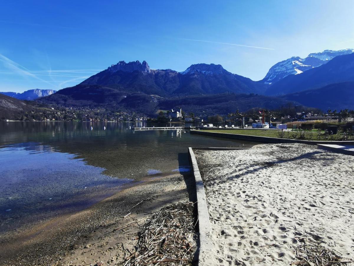 Lac Annecy Plage Privee, Duplex Baie Des Voiles Duingt Exterior foto